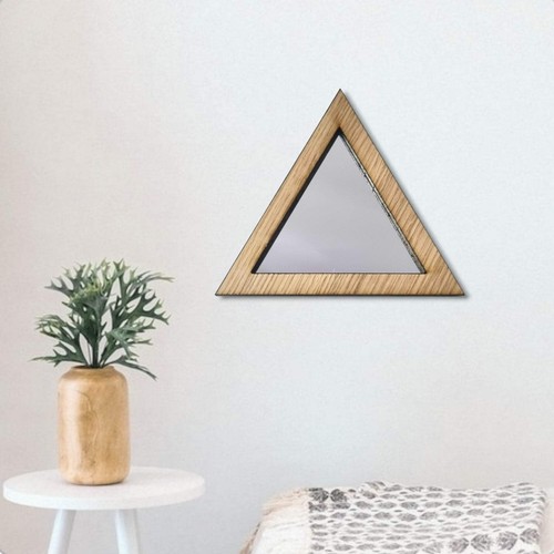 Wood framed triangle mirror - wood,