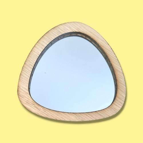 Wood framed pebble shaped - framed,,