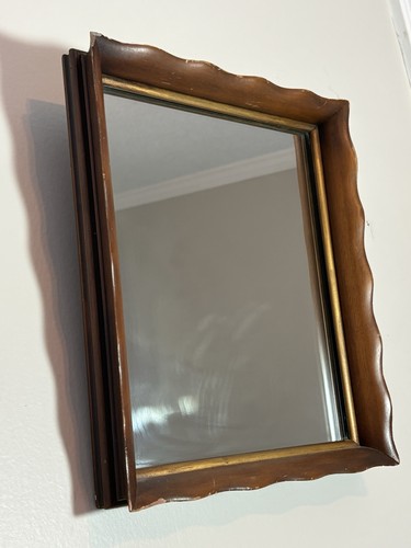 Vintage mcm scalloped wood - vintage,
