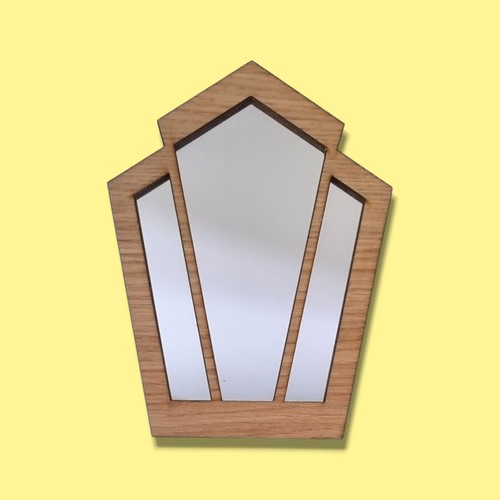 Wood framed mirror art deco - mirror,,