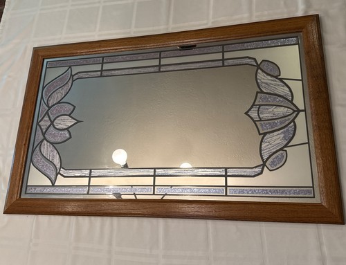 Beveled oak framed vintage - beveled,