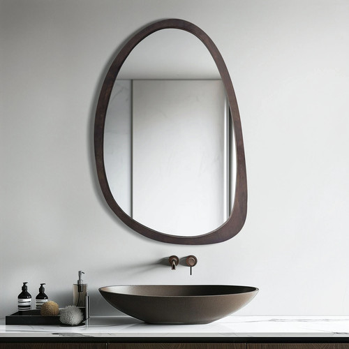 Walnut wall mirror - mirror, unique