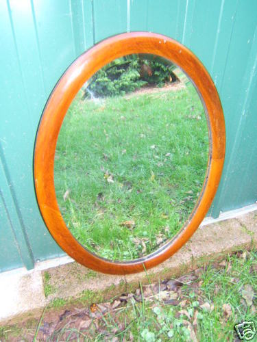 Mirror vintage oval - vintage, walnut