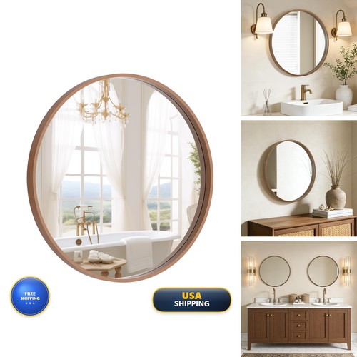 Wallbeyond wood round mirror - wallbeyond,