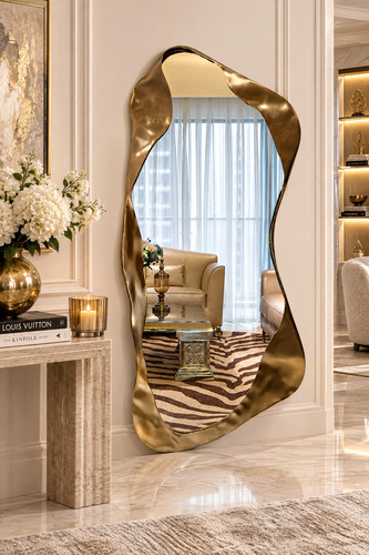 Sculptural gold full length - sculptural,