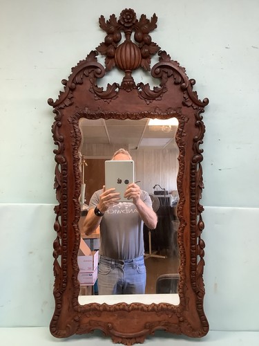 Hand carved walnut - mirror, 38