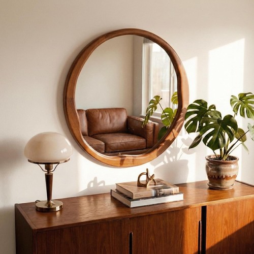 Walnut round wall - walnut,