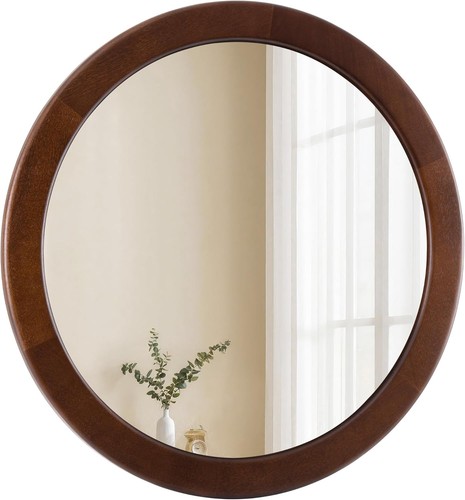 Round wood mirror - round,