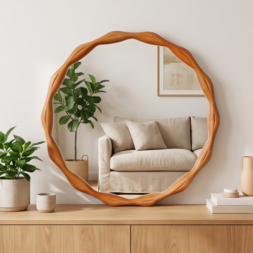 Wavy round wall - wavy, mirror