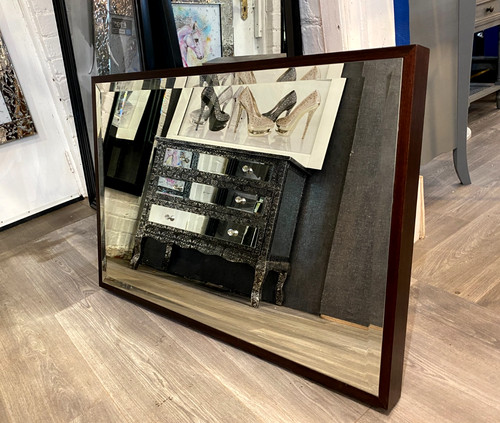 Modern bevelled wall mirror - modern,,