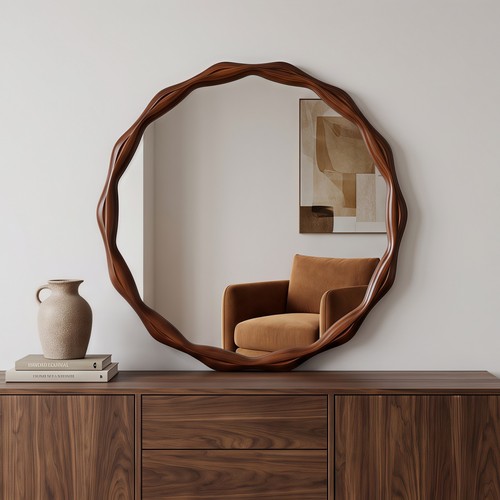 Wavy round wall - wall, mirror