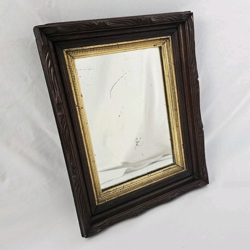 Antique deep well mirror - antique,
