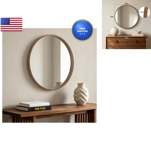 Homecookin round wood mirror - homecookin,
