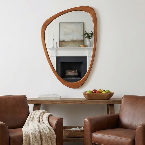 Irregular wall mirror wood - irregular,