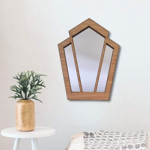 Wood framed pentagon fan - wood,