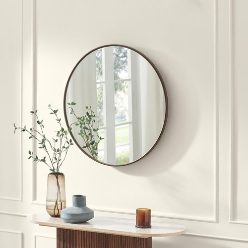 Inga wood framed medium - wood, round