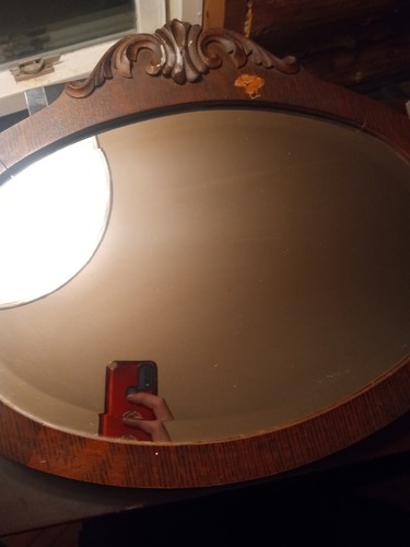 Antique vintage mirror - mirror, oval