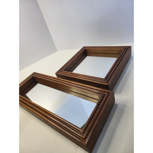 Vintage wood shadow box - vintage, mirror