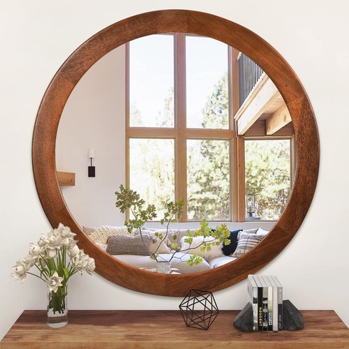 Round mirrors inch wood - round, inch,wood